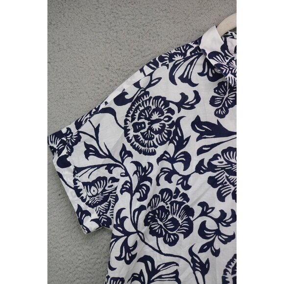 Soft Surroundings Short Sleeve Button Up Blouse-Size XL-Floral-Beachy - Picture 3 of 11